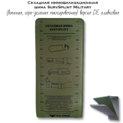 Складная иммобилизационная шина SurvSplint Military (военная, серо-зеленая маскировочная) версия DE оливковая