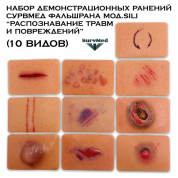 Набор демонстрационных ранений SM ФальшРана мод.Sili “Распознавание травм и повреждений” (10 видов)